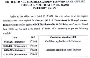 Railway ALP & Technician CBT Exam Date 2024